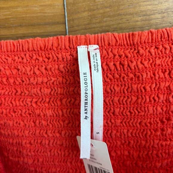 NWT By Anthropologie Linen Short Romper Bright Red, Size S - Picture 9 of 15